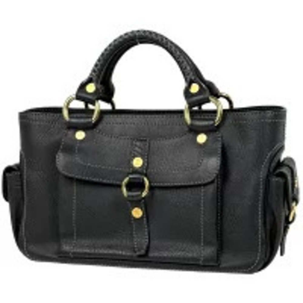 Celine Boogie Bag Blazon Handbag Leather Black
